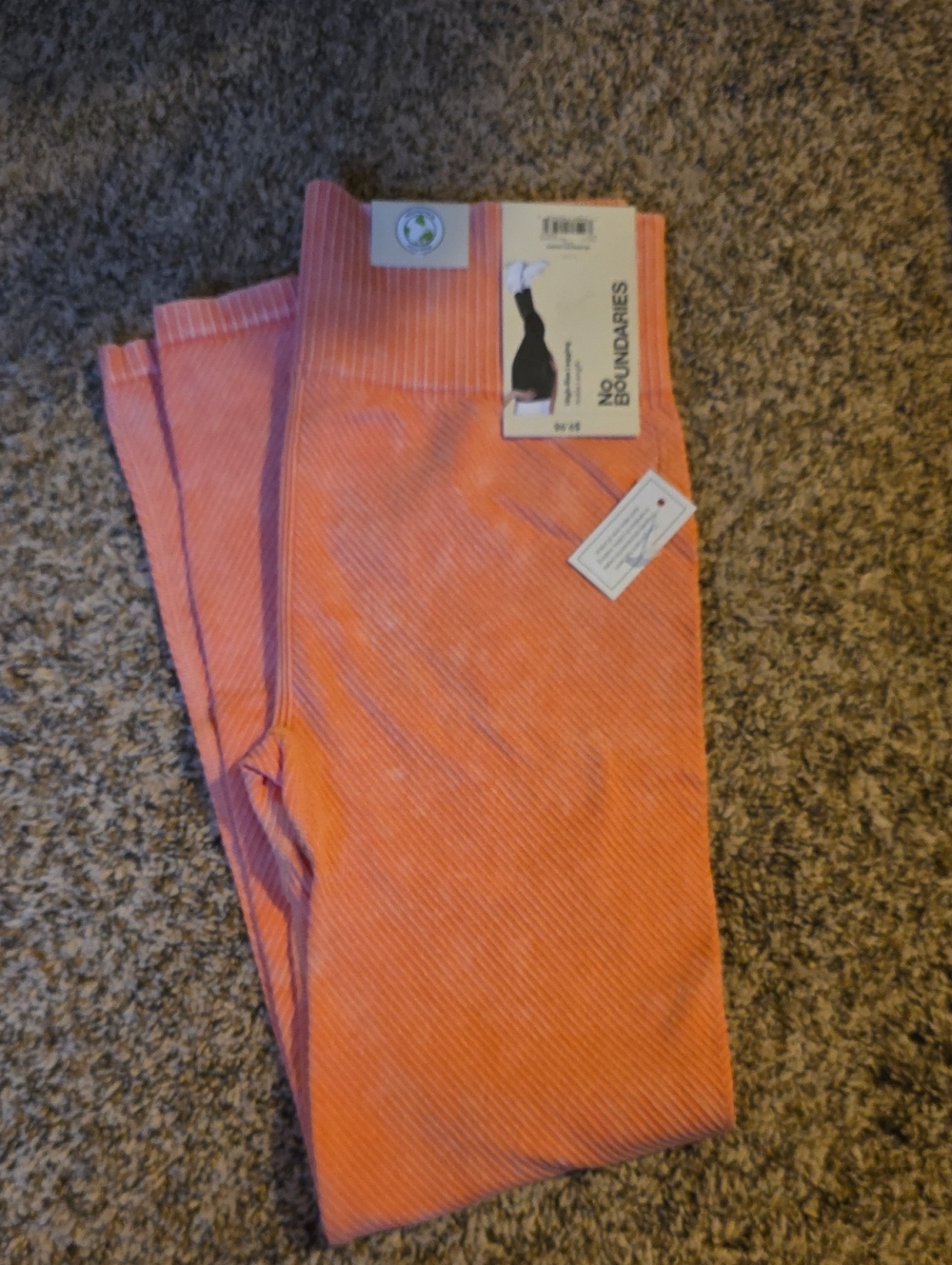 No Boundaries Coral Ribbed Leggings